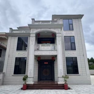 固原 芝麻白石材别墅干挂案例展示