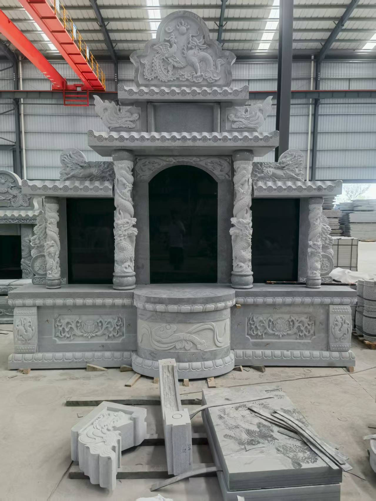 固原 芝麻灰高档墓碑，土墓，可定制