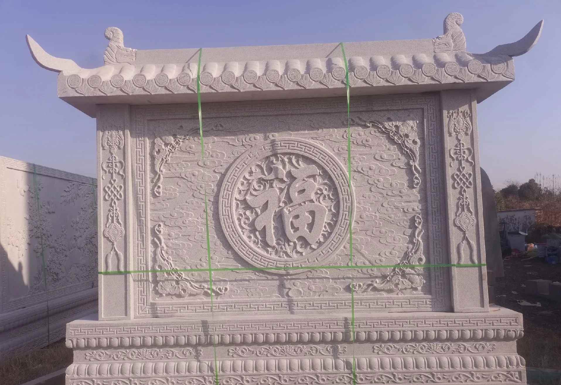 固原 芝麻白花岗岩屏风，照壁，影壁